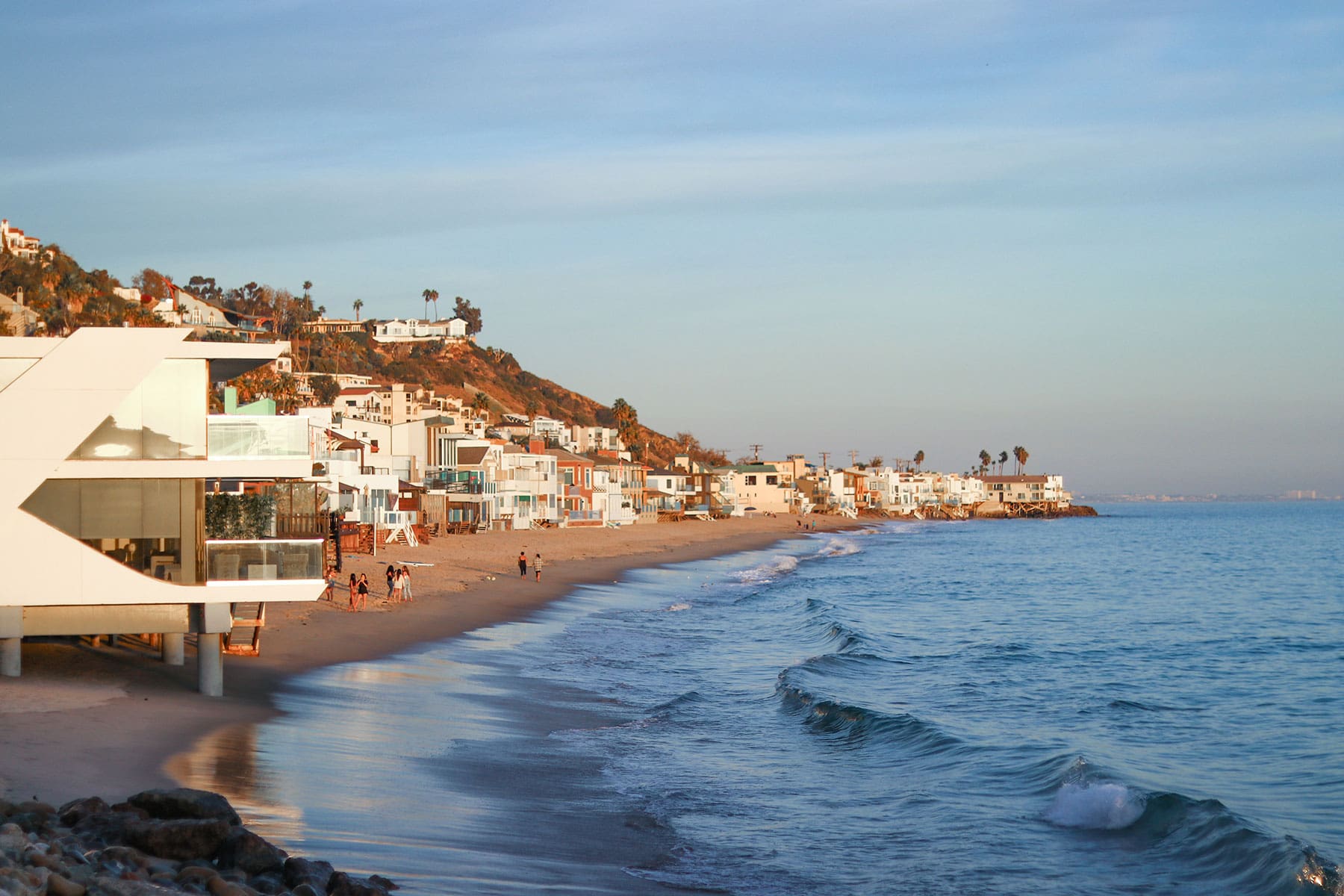 aerial view of Malibu beach front properties