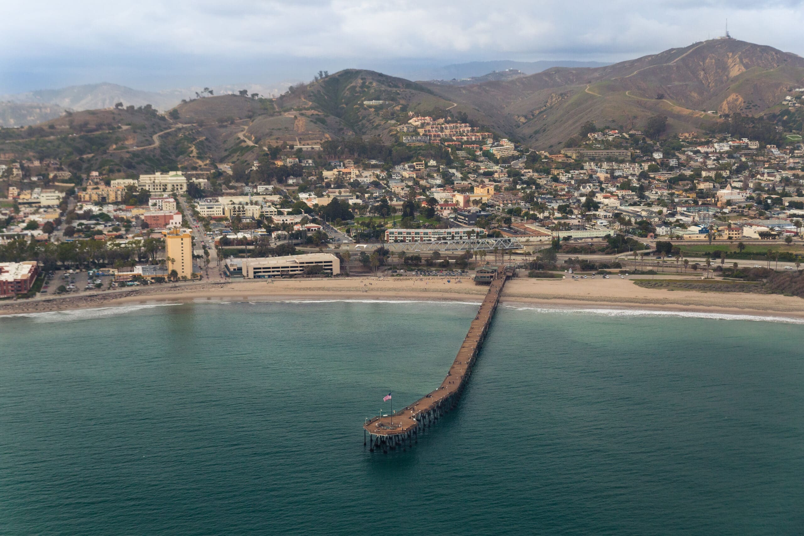 Ventura Pier near downtown Ventura on a cloudy afternoon